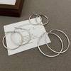 Aretes de Aro Cuadrado Liso de Aguja de Plata Simple Estilo Ins de Moda Coreana, Aretes de Lujo Ligero para Mujer, Aretes de Lujo Ligero de Alta Gama