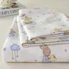 Grado A Ins Cartoon Oso Pequeño Amigable con la Piel Lavable Algodón Sábana para Cama Habitación Individual Hogar Dormitorio Ropa de Cama Sábana Doble