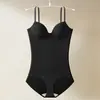 Body modelador feminino transfronteiriço, levanta bumbum, controle de barriga, peça única com bojos embutidos, peça modeladora sem costura justa ao corpo, estilo fino de verão