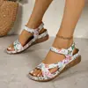 Comercio exterior 2024 sandalias nuevo diseño color suela gruesa moda estación independiente sandalias talla grande zapatos de mujer cinturón mágico zapatos de mujer ligeros