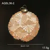 Nueva Bola de Navidad de 8 cm en Color Champaña con Purpurina y Polvo Dorado, Adorno Decorativo Vintage para Colgar en el Árbol de Navidad
