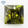 Huagang Gema Cuadrada Ángulo Recto Circón Verde Oliva Un Agujero Gema Artificial de Color Cuadrada Princesa Cueva