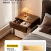 Mesita de noche de madera maciza con cerradura de huellas dactilares, Nuevo modelo 2026, Estilo de mediados de siglo, Sensación simple y de alta gama, Armario pequeño de almacenamiento para dormitorio