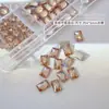 Champagne Cintilante Fundo Plano Zircônia Arte de Unha Diamante Fundo Plano Médio Diamante de Zircônia Formato Especial Olho de Cavalo Coração Gota d'Água Joia de Unha