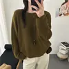 Suéter Básico de Cuello Redondo con Lentejuelas para Mujer 2026 Otoño/Invierno Nuevo Estilo Holgado Perezoso Suave de Punto de Manga Larga