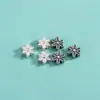 Plata de Ley S925 Separadores de Estrella de Seis Puntas Hojas de Arce Cuentas Sueltas Pulsera de Cuerda Hecha a Mano DIY Pulsera de Cristal Cuentas DIY Accesorios