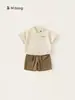G Bang Selección Ropa Infantil Nuevo Estilo Escolar Ropa Verano Bebé Niños Conjunto de Dos Piezas Camisa Casual Shorts Conjunto para Niños