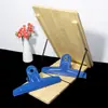 Suporte dobrável de flor de veludo DIY feito à mão, sem necessidade de instalação, suporte de madeira de bambu ajustável em quatro níveis, suporte fixo para arranjo de veludo