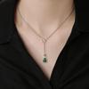 Nuevo collar extraíble de calabaza de calcedonia verde fluorescente de estilo chino, versátil, de alta calidad, elegante y adelgazante, cadena de clavícula.