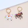 Chaveiro Pingente 3D de Pônei Pintado em Desenho Animado Transfronteiriço Europeu e Americano, Ano do Cavalo, Pingente de Bolsa Pônei Sucesso Instantâneo