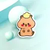 Broche decorativo de acrílico para crianças, distintivo de desenho animado de capivara, pequeno presente com texto inspirador, atacado DIY personalizado