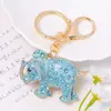 Chaveiro de Elefante de Metal com Strass Popular Transfronteiriço Pingente para Mochila Feminina Presente de Feriado Atacado de Pequenos Produtos de Yiwu