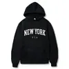 Moletons Novos de Nova York Cidade Americana para Homens e Mulheres, Moletons Gráficos da Moda com Estampa de Letras, Capuz Casual Solto Harajuku