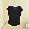 Camiseta sin mangas de color liso de modal con cuello en V para mujer, nuevo estilo de verano, corte holgado, adelgazante, cubre el cuerpo, se puede usar como ropa de dormir o como prenda exterior, top fino