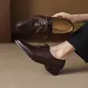 ¡Calidad de Chengdu, lujo ligero, zapatos hechos a mano de alta gama en liquidación! Zapatos de una sola pieza de piel de vacuno de grano completo lavada, punta fina de 3 cm, para todas las estaciones.