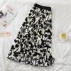 Falda de verano con estampado de tinta vintage para mujer, de talla grande, con cintura alta y regordeta, para adelgazar, para retirar del centro comercial