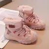 Zapatos para Niña Impermeables Antideslizantes 2026 Nuevos Zapatos de Algodón Engrosados Zapatos para Niño Niña Botines Cortos Elegantes con Felpa Botas de Nieve