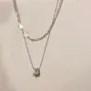 Collar de Apilamiento de Estrellas de Doble Capa Versátil Personalidad Simple Lujo Ligero Pentagrama Diseño de Nicho Collar Japonés y Coreano para Mujeres