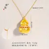 O Mesmo Estilo do Pingente de Cabaça Pilar de Moeda de Cobre Cravejado de Diamantes Dourado Areia da Loja Dourada Puzuo, Pingente Retro Estilo Chinês Novo Cravejado de Diamantes de Sorte e Prosperidade