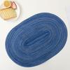 Base de Panela Resistente ao Calor Estilo Ins, Tapete Decorativo Trançado Feito à Mão, Jogo Americano Oval de Fio de Algodão, Tapete Isolante de Tecido de Ráfia, Estilo Ins
