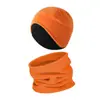 Cachecol de fleece para esportes ao ar livre de inverno masculino e feminino com forro de fleece espessado estilo coreano moderno proteção para as orelhas aquecida chapéu aquecido conjunto de duas peças