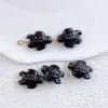 Tortuga esmaltada tortuga pequeña cerámica cuentas sueltas con cuentas DIY dibujos animados pulsera colgante collar accesorios al por mayor