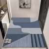 Alfombra de Puerta Geométrica de Terciopelo Cristal de Lujo Ligero Simple Alfombrilla para Pies para Pasillo de Sala de Estar de Hotel