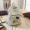 Mochila de Moda de Nuevo Color Combinado Linda Estampado de Dibujos Animados Bolso Escolar para Estudiante Mochila Casual Ligera de Nailon