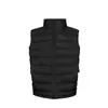 Chaleco de plumón negro ligero acanalado para hombre, adecuado para usar en capas en invierno, prenda exterior sin mangas, chaqueta de algodón con cuello alto