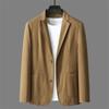Jaqueta de Terno de Algodão Masculina Moda Primavera e Outono 2025 Peça Única Jovem e de Meia-idade Casual Elegante Slim Fit Pequeno Terno Terno Fino