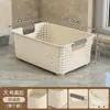 Cesta Grande de Plástico para Armazenamento Doméstico de Itens Diversos, Caixa Organizadora de Mesa para Lanches da Sala de Estar, Brinquedos, Cesta de Armazenamento para Armário de Cozinha