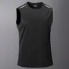 Site Independente Amazon Transfronteiriço Colete Esportivo Masculino Fitness Secagem Rápida Alta Elasticidade Respirável Regata Camiseta Gola Careca para Corrida