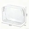 Bolsa de Tocador de Viaje Juego de Cuatro Piezas, Bolsa Cosmética Transparente de PVC Engrosado, Bolsa de Almacenamiento con Cremallera de Gran Capacidad Impermeable y a Prueba de Polvo