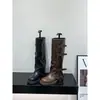 Botas de montar largas Melard de suela gruesa, botas de mujer, nueva colección otoño/invierno 2025, botas negras estilo motociclista hasta la mitad de la pantorrilla