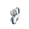 Anel de Diamante de Luxo Leve Hot-mining Transfronteiriço Moda Feminina Anel Clássico de Seis Garras Diamante Mosane 1 quilate Anel de Casamento Anel Ajustável