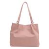 Bolsa Grande de Cor Sólida Simples 2024 Nova Moda Coreana Casual Grande Capacidade Bolsa Tote Bolsa de Ombro com Letra Estilo Ocidental