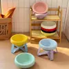 Soporte de Comedero para Gatos y Perros de Alta Apariencia Estilo Nave Espacial, Protector de Cuello, Altura Ajustable, Comedero Anti-Derrames para Mascotas, Comedero para Gatos y Perros, Bebedero, Juego de Tazones y Platos