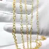 Corrente de joia em aço titânio vácuo elétrico ouro 18K mais corrente longa corrente de cauda corrente quadrada redonda corrente de amor corrente DIY feita à mão