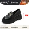 Mocassins de Couro Genuíno com Solado Grosso e Veludo para Mulheres 2024 Novos Deste Ano Primavera e Outono Estilo Britânico Sapatos Pequenos de Couro Sapatos de Calçar