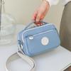Bolsa tiracolo feminina de cor sólida e moderna, bolsa de tecido de náilon, bolsa tiracolo feminina de ombro, bolsa simples para moedas, bolsa quadrada pequena e moderna para mulheres