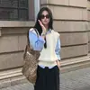 Thirteen Lines R*S Marca de Nicho Estilo Coreano! 2026 Colete Tricotado Camiseta Regata em Camadas Decote V Emagrecedor para Mulheres