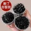 Faixa de Cabelo Preta Casual de Alta Elasticidade para Meninas Elástico de Cabelo Descartável Durável Elástico Pequeno Faixa de Cabeça Anel de Borracha Corda de Cabelo