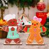 Decoraciones Navideñas Nuevas Transfronterizas Suministros Hombre de Jengibre Sosteniendo Piruleta Pastel Adornos de Madera Hombre Galleta