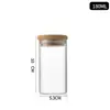 Garrafa de Vidro com Tampa de Bambu 53mm, Garrafa em Formato de Tubo, Rolha de Madeira, Garrafa para Chá de Flores, Pote para Embalagem de Alimentos com Frutas Secas e Grãos, Material de Vidro de Alta Transparência