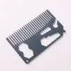 Pente de aço inoxidável de alta qualidade, dupla face, para barba, pente modelador pompadour masculino, pente de cabeleireiro portátil de metal espessado