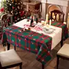 Mantel temático de Navidad para un ambiente festivo, adecuado para fiestas de Año Nuevo y Acción de Gracias, decoración de mesa a cuadros verde y rojo
