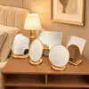 Espejo de escritorio para maquillaje con borde dorado, espejo de un solo lado plegable, espejo de belleza de alta definición para estudiantes, espejo de escritorio