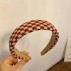 Diadema de felpa retro pata de gallo borde ancho red para el pelo cara roja horquilla temperamento femenino todo partido diadema simple tocado