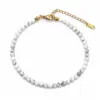 Moda Transfronteriza Europea y Americana Tobillera Sencilla de Perlas Blancas para Mujer Estilo Maduro Suave Uso Diario Joyería para el Pie Ajustable
