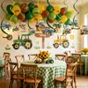 Toppers para Pastel Temáticos de Coche de Juguete Infantil Transfronterizos, Pancarta de Feliz Cumpleaños, Banderines de Letras Serie Color Bosque